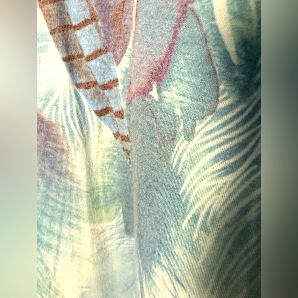 Westbound Blue Feather Print Women's Top size L - Picture 6 of 11